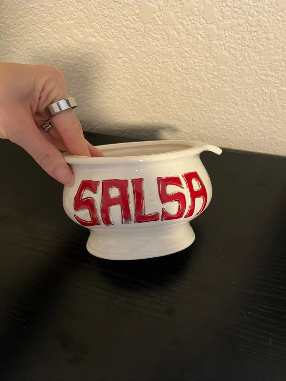 Vintage Salsa Serving Bowl Hot Peppers Fiesta